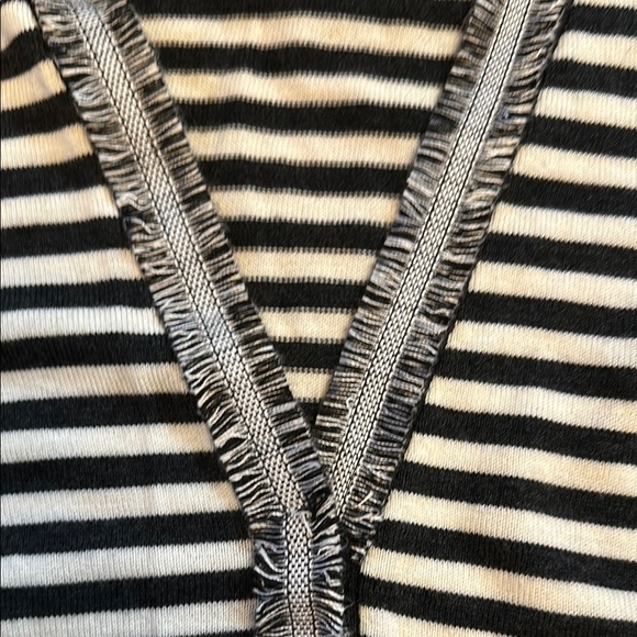 GUC J. Crew Black and White Striped Cardigan Sweater; S - Picture 5 of 6